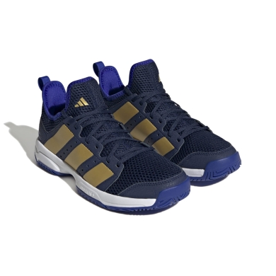 adidas Hallen-Indoorschuhe Stabil #23 dunkelblau/gold Kinder